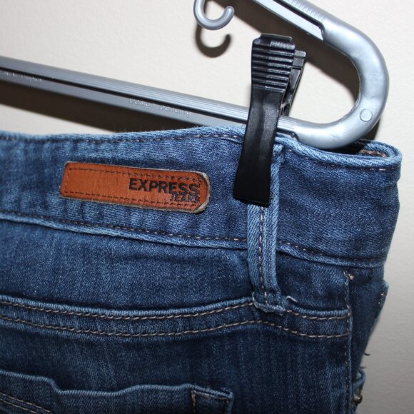 FREE WITH ANY PURCHASE❤️Express jeans leggings Stella low rise denim distressed - Picture 8 of 10